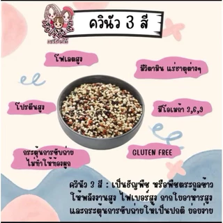 ควินัว 3 สี (คั่วสุก) ขวดบดในตัว ฝาคละสี
