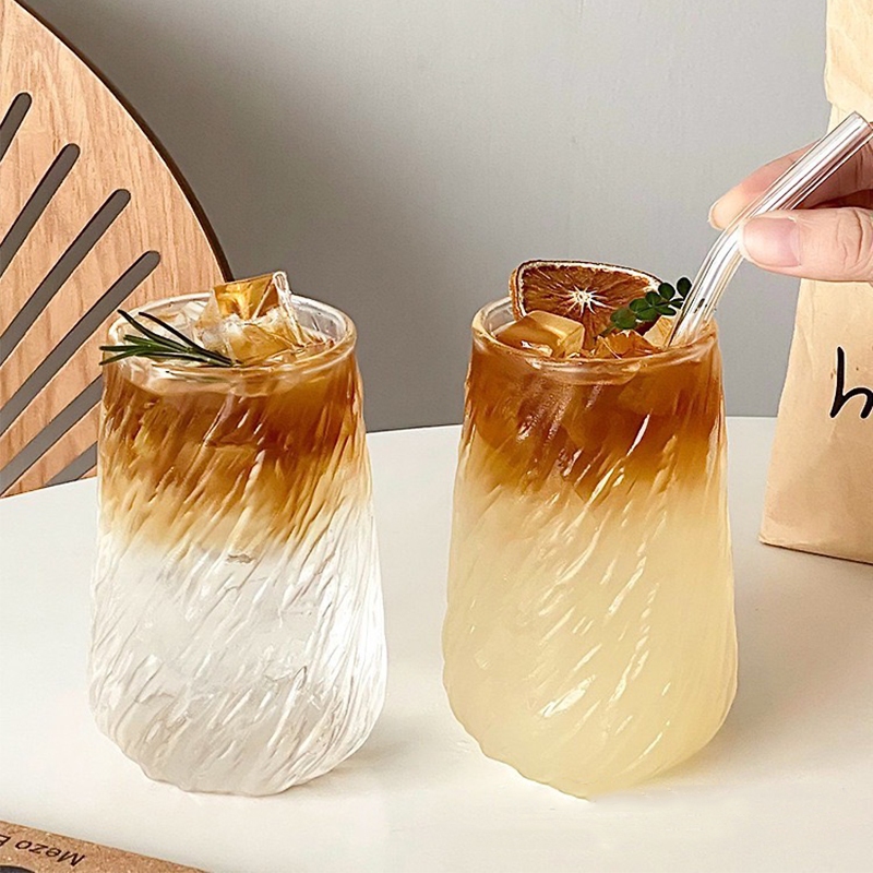 แก้วใส่เครื่องดื่ม 430ml. ใส่ได้ทั้งร้อนและเย็น แก้วทรงสูง แก้วใส ลายไม้ แก้วใส่ชาเขียว ชานมไข่มุก แก้วคาเฟ่ แก้วทรงสวย - รูปที่ 5