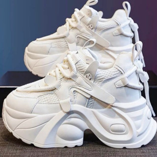 Mavis{รุ่นใหม่มาแรง ส้นหนาถึง9cm} รองเท้าผ้าใบผู้หญิง แฟชั่น…