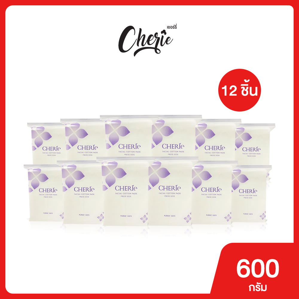Cherie - สำลีชนิดแผ่นรีดข้าง Facial Cotton Pads Press side (ห่อสีม่วง)
