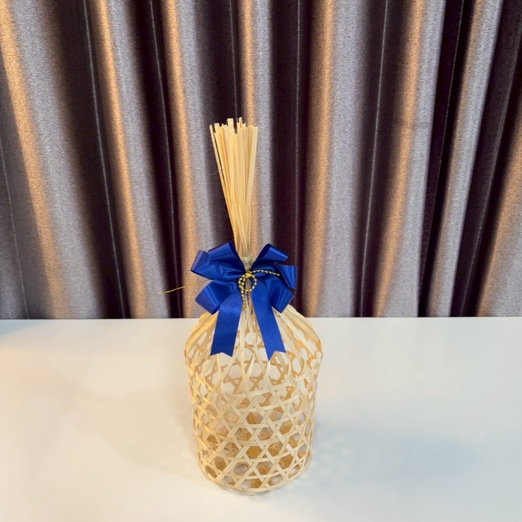 ชะลอม + โบว์ จักสานไม้ไผ่ ตักบาตรข้าวสารอาหารแห้ง ขนาดเล็ก ของชำร่วย ใส่ของฝาก ใส่ของทำบุญ - รูปที่ 4