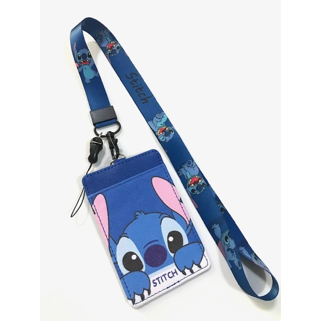 STITCH BF สายคล้องคอ สายคล้องบัตร ที่ใส่บัตร  พร้อมสายคล้องคอ ลาย STITCH BF สติทช์  งานดี สวยงามmnn