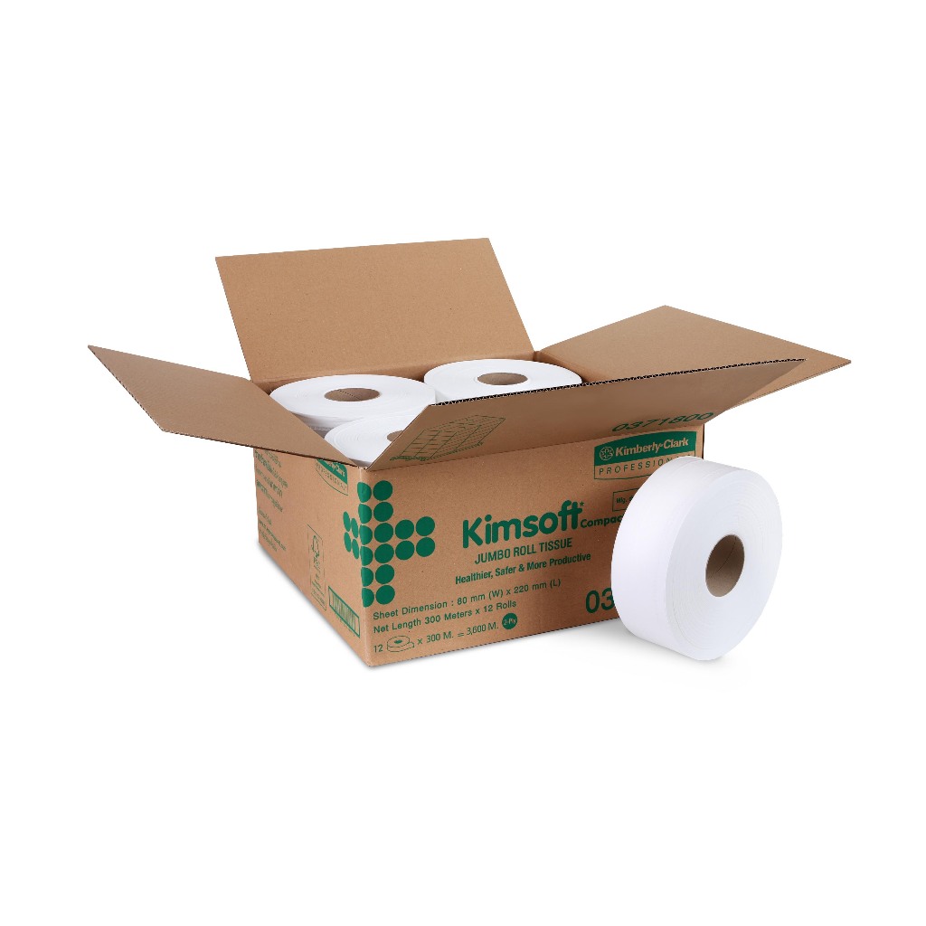 03718 กระดาษชำระม้วนใหญ่ KIMSOFT COMPACT JRT 1 PLY