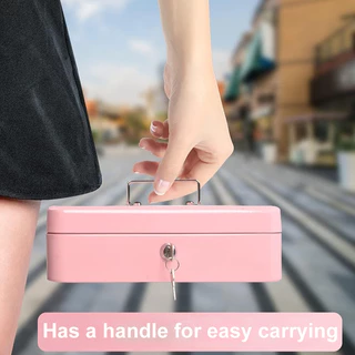 Cash Box​ กล่องใส่เงิน กล่องเก็บเงินแบบพกพา เซฟหิ้ว ตู้เซฟ ลิ้นชักเก็บเงิน แบบพกพา ที่เก็บตังค์ กล่องเก็บเงินแบบกุญแจ