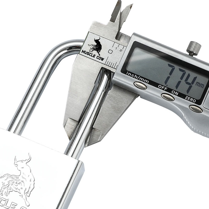 MUSCLE COW แม่กุญแจล็อค กุญแจ พร้อมลูกกุญแจ 3 ดอก สีเงิน 30mm 40mm 50mm ยาวและสั้น ราคา ถูกที่สุด ดีลบีเคเค แกลเลอรีภาพที่ 2