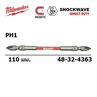 MILWAUKEE ดอกไขควง SHOCKWAVE IMPACT PH1, PH2 65มม. 110มม. 48-32-4360 48-32-4361 48-32-4364 48-32-4362 48-32-4363