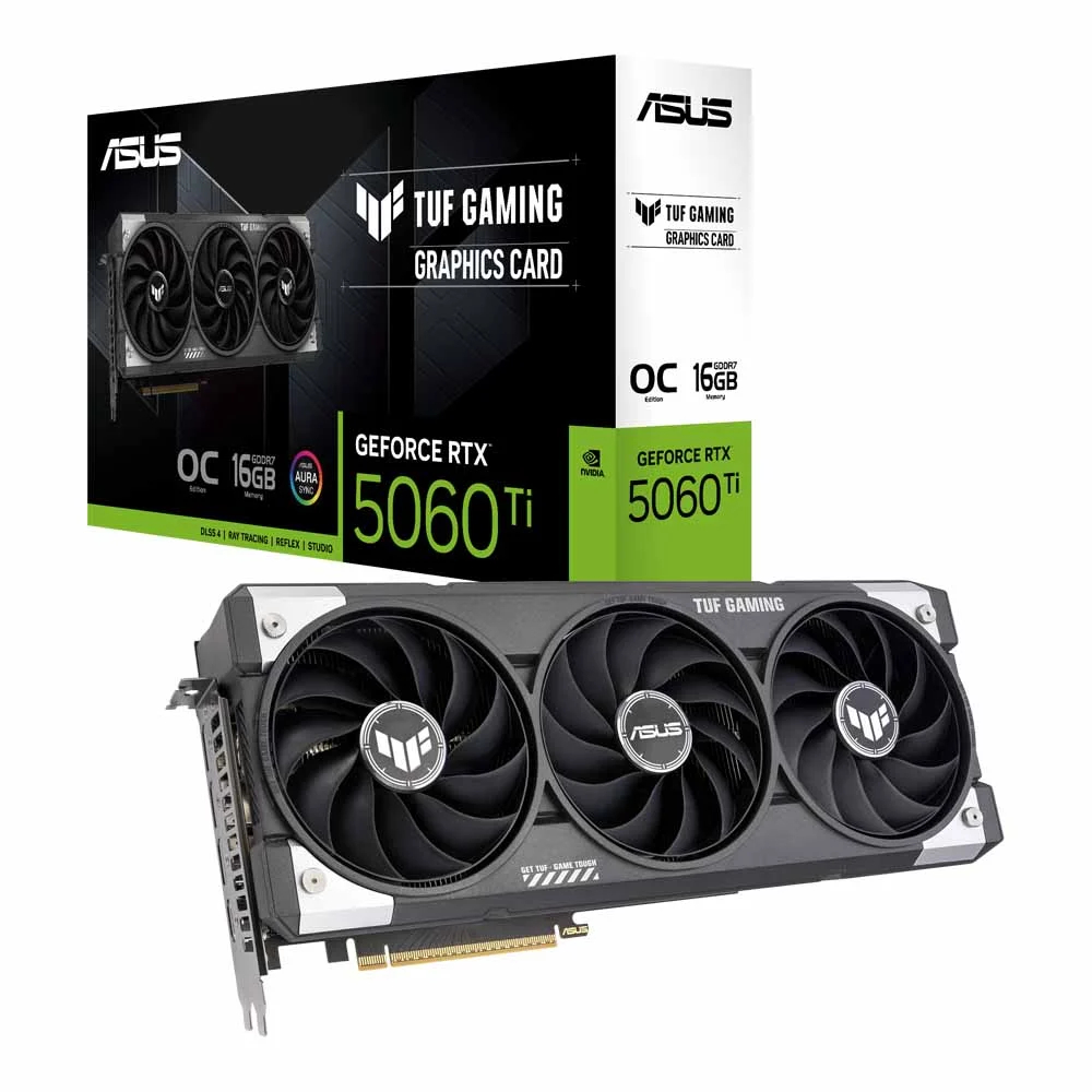 VGA (การ์ดแสดงผล) ASUS TUF GAMING GEFORCE RTX 5060 TI 16GB GDDR7 OC EDITION (TUF-RTX5060TI-O16G-GAMI