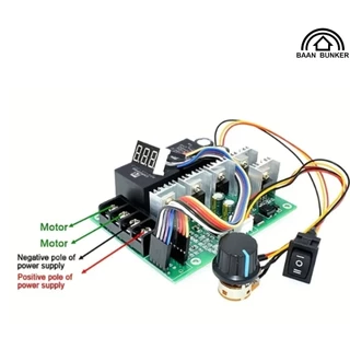 เครื่องควบคุมความเร็วมอเตอร์ DC PWM DC 10-55V 60A เครื่องควบคุมความเร็วสวิทช์ย้อนกลับได้จอแสดงผล