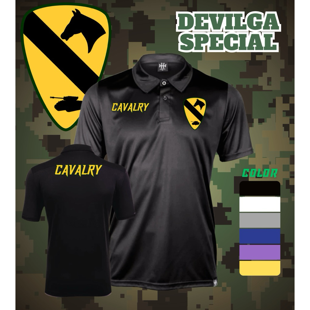 เสื้อคอปก ทหารม้า CAVALRY แห่งกองทัพบก เนื้อผ้า Polyester 100% (MICRO เรียบ)ใส่ได้ทั้งหญิงและชาย ตัดเย็บอย่างดี