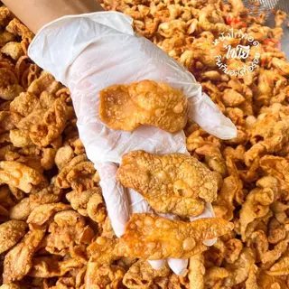[ชุดสุดคุ้ม] หนังไก่ทอด ขนาด 1กิโล ชิ้นใหญ่ครึ่งโล+ชิ้นเล็กครึ่งโล