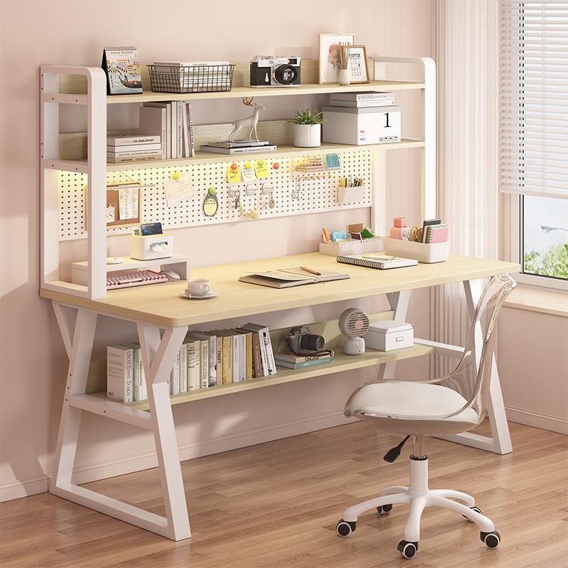 HOME โต๊ะเก็บของแบบมีแผ่นเจาะรู โต๊ะคอมพิวเตอร์ กรอบโต๊ะแบบรวม เดสก์ท็อปขนาดใหญ่ รับน้ำหนักได้มั่นคง โครงเหล็กชนิด K