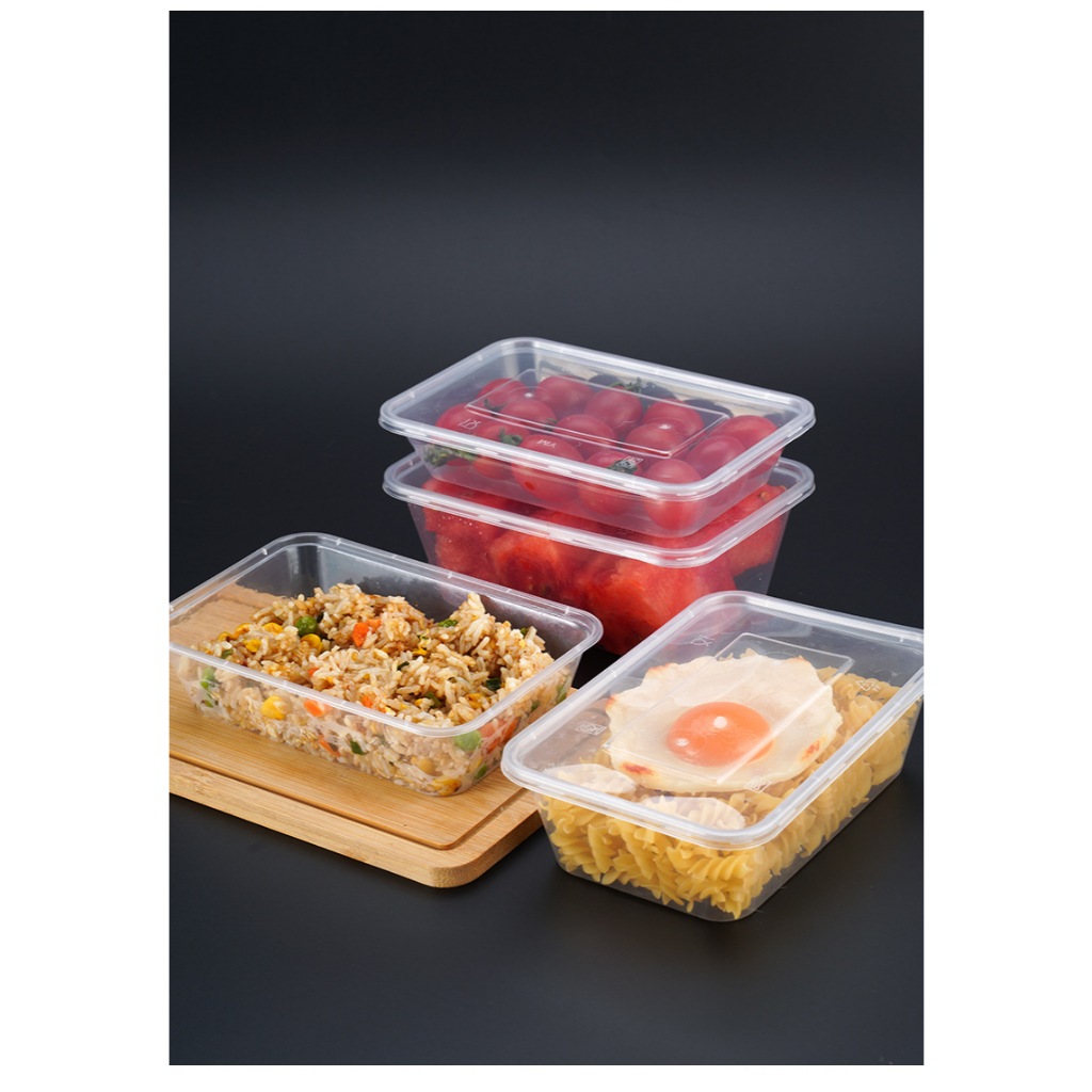 ขายดีสุด(50ชุด/แพ็ค) กล่องพลาสติกใส่อาหาร พร้อมฝา วัสดุ PP Food Grade เข้าไมโครเวฟได้ รุ่นFสีใส ขนาด 500,650,750,1000ML - รูปที่ 5
