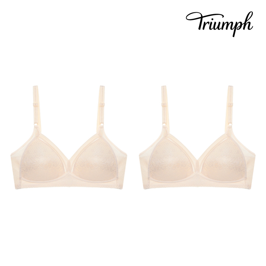 Everyday set Triumph เซ็ตคู่เสื้อชั้นใน ไม่มีโครงรุ่น Form & Beauty 138 P รหัส 10001758 สีเนื้อ 00CS