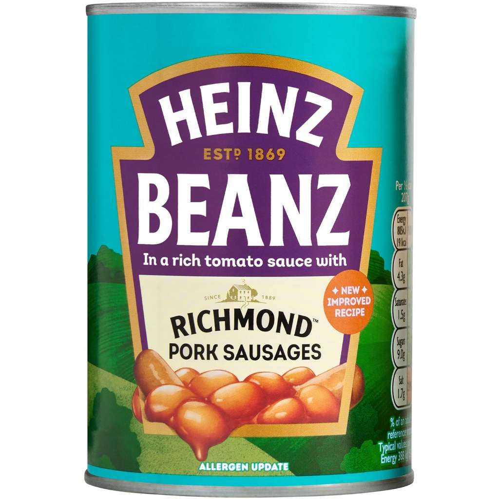 Heinz - Baked beans with richmond pork sausages 415g