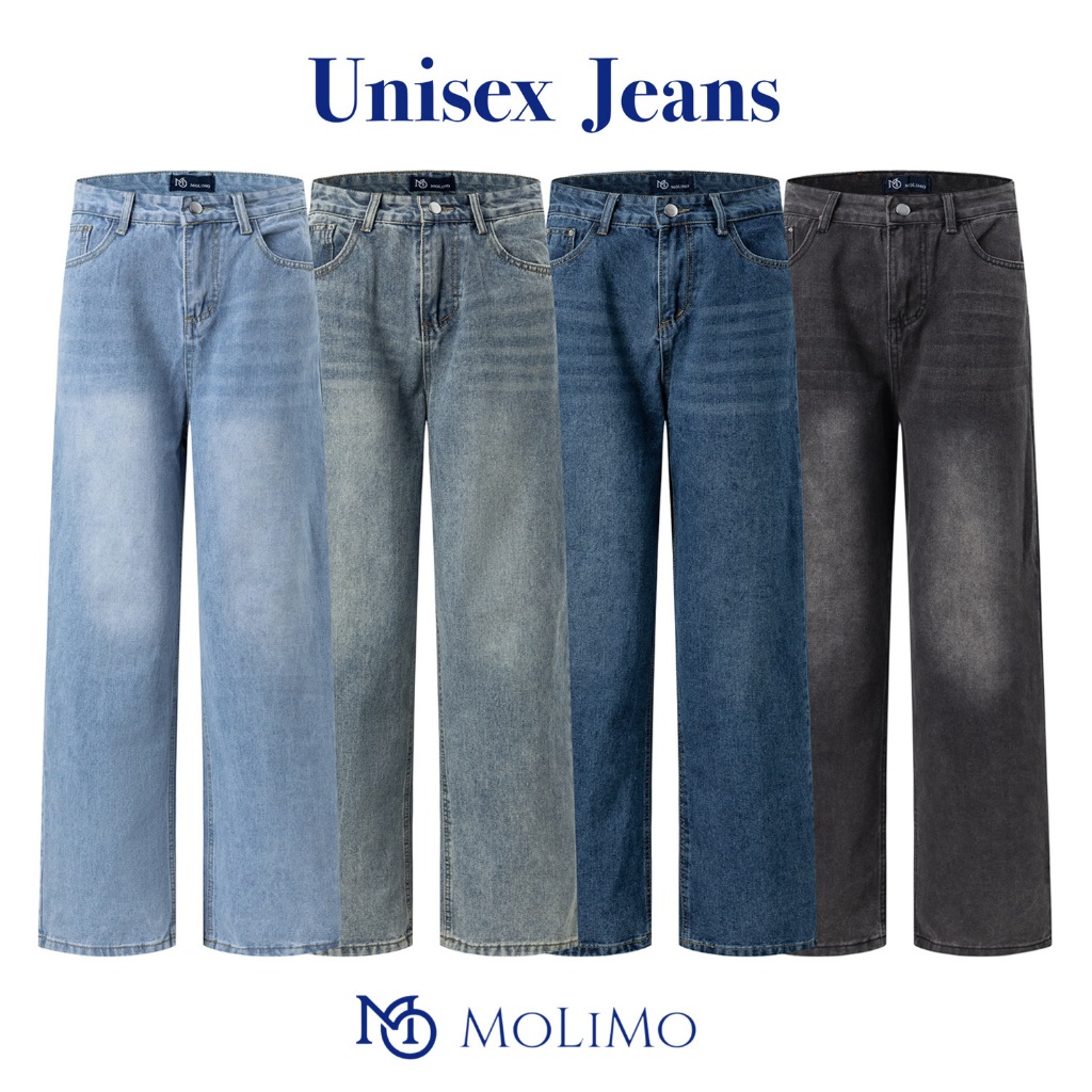 BASIC JEANS กางเกงยีนส์ ทรงกระบอกกลาง มี 11 สี Unisex #MO8003