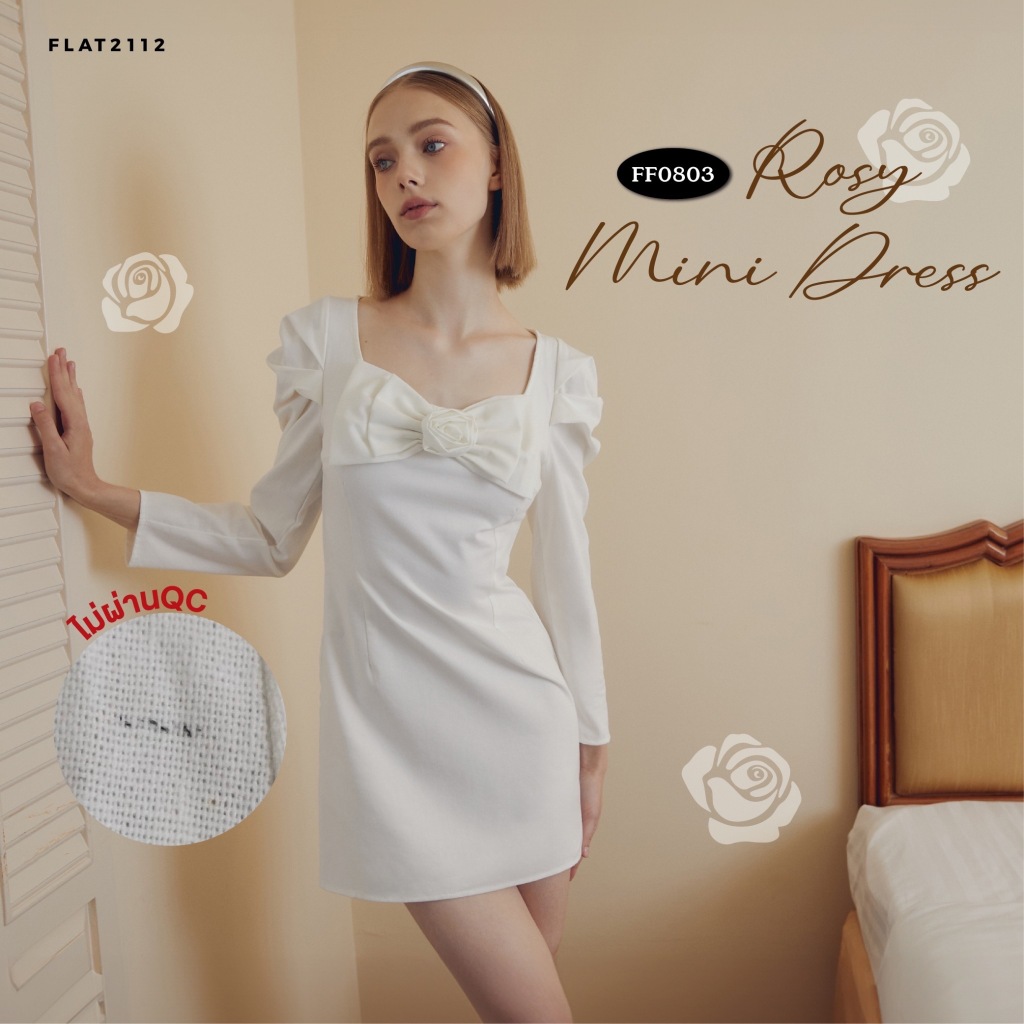( สินค้าไม่ผ่าน QC ) FF0803 : ROSY MINI DRESS