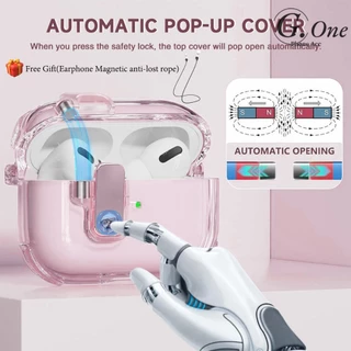 เคส AirPods แบบใสสำหรับ AirPods 4 1/2/3/Pro พร้อมพวงกุญแจ หูฟังไร้สายกันกระแทก สีใสมาการอง เคส AirPods Pro2 ป้องกันการตก