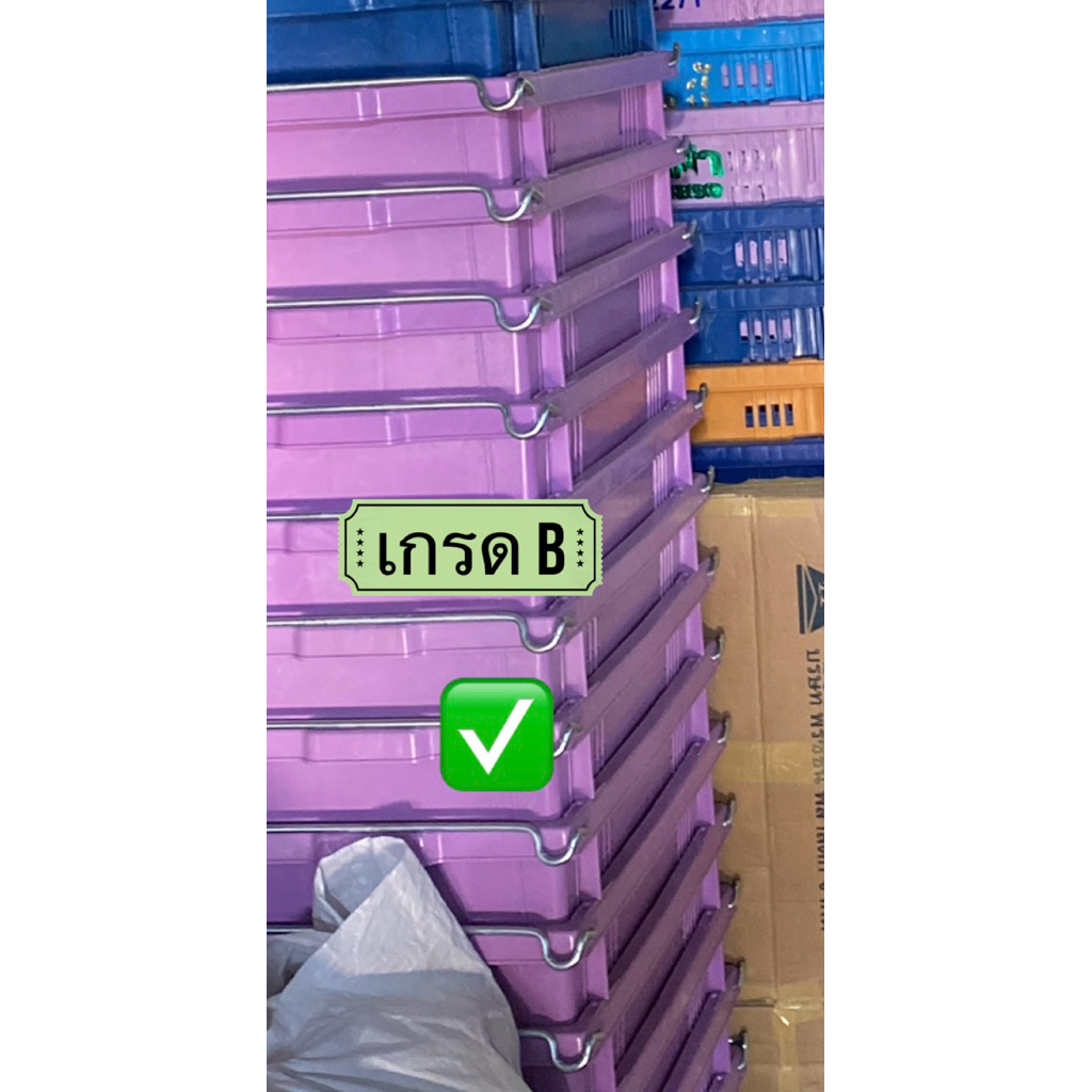 ขายส่ง+สีฮิต(แพ็ค 5/10ใบ)ตะกร้าหูเหล็ก สีม่วง ขายดี รูปที่ 6