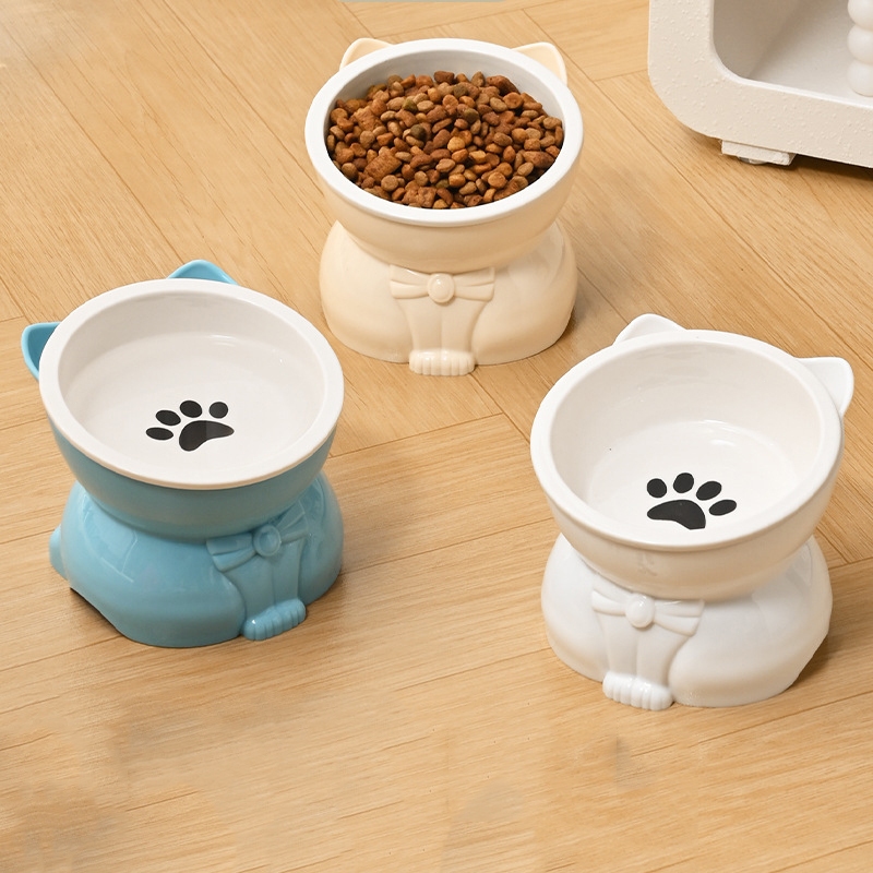 ชามอาหารแมวเซรามิก ชามน้ำแมว 2-in-1 ชามอาหารแมว แบบเอียง สําหรับสัตว์เลี้ยง - รูปที่ 7