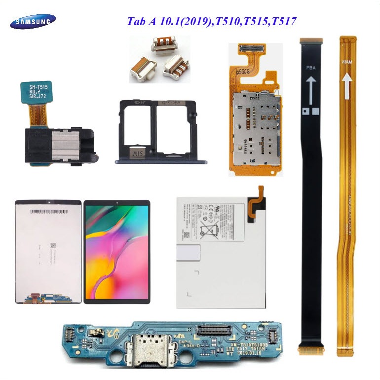 อะไหล่ Samsung Tab A 10.1(2019),T510/T515/T517/สายแพร/สวิทซ์ปิด-เปิด/แบตเตอรี่/ถาดใส่ซิม/ปุ่มกดข้าง