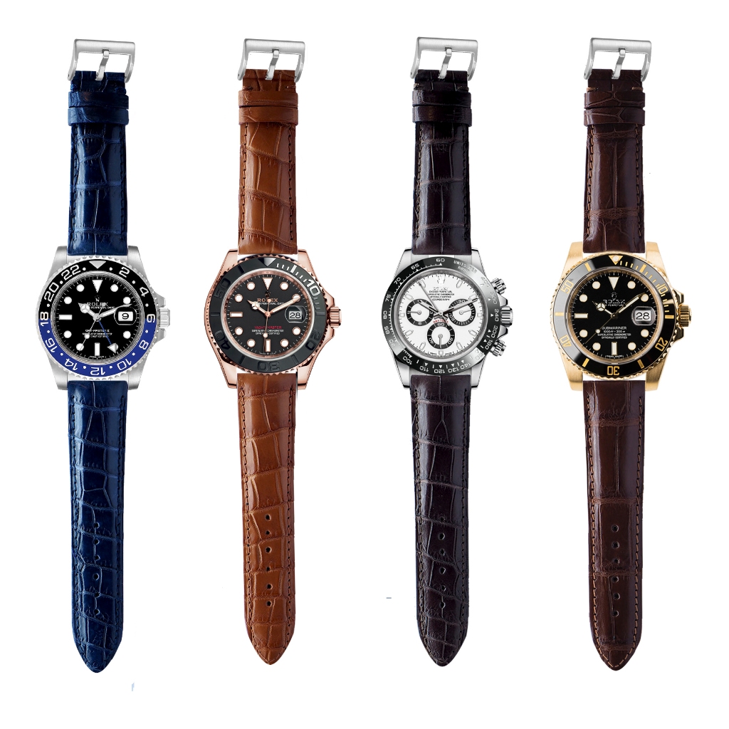 สายหนังจระเข้ R0LEX SP0RT และแบรนด์อื่นๆ (หนังจระเข้แท้ส่วนท้องเกรดพรีเมี่ยม)