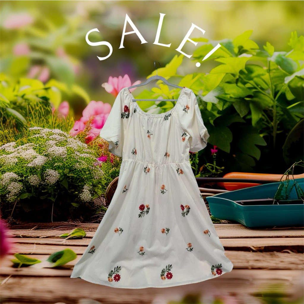 เดรสยาวลายดอกไม้ สำหรับสาวอวบ (ของใหม่) Lovito