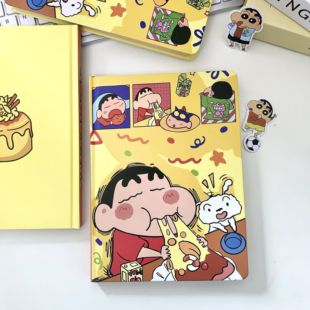 สมุดปกแข็ง ลายชินจังพิซซ่า สมุดน่ารัก ขนาดA5 - รูปที่ 3