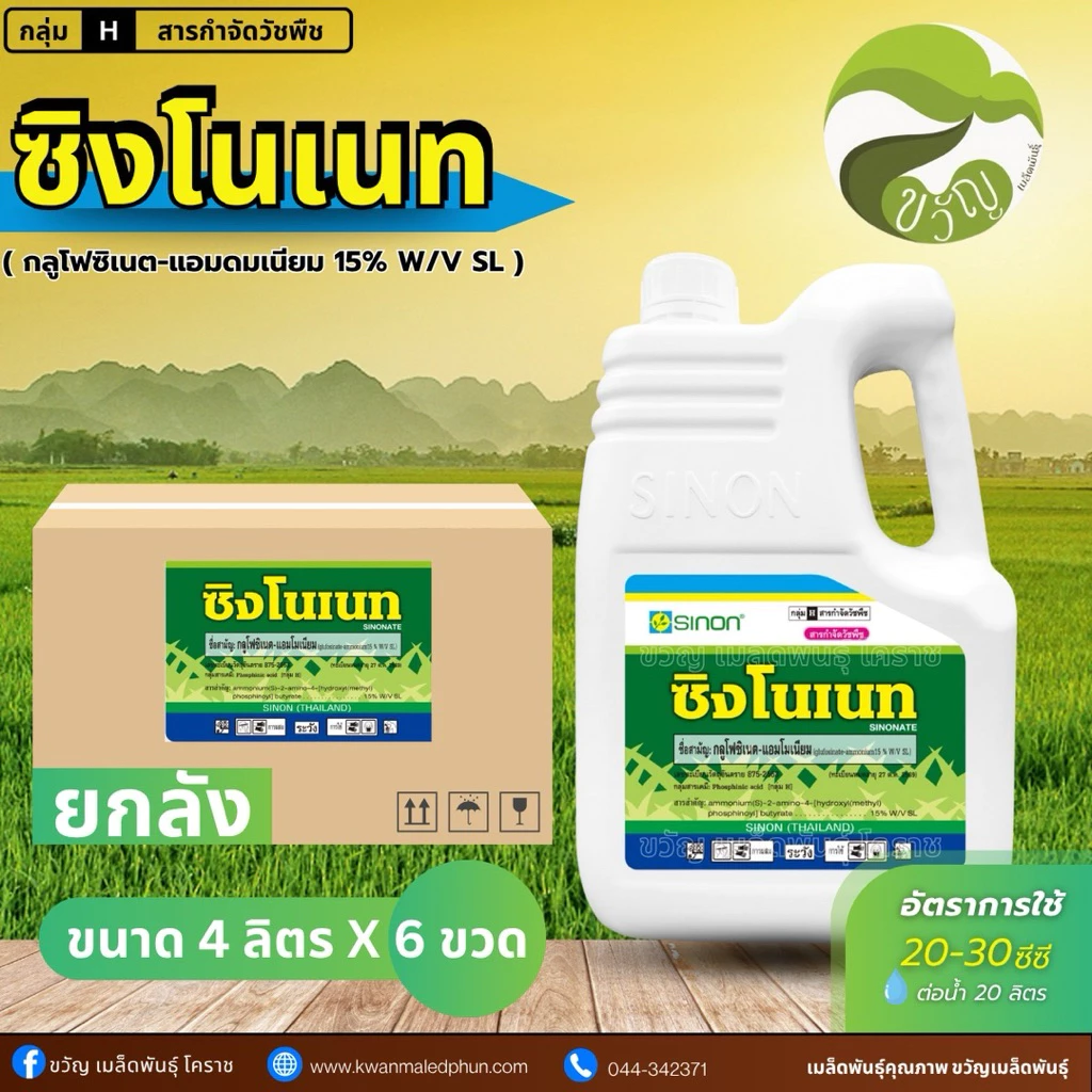 ซิงโนเนท กลูโฟซิเนต แอมโมเนียม ตราซิงหนง สารกำจัดวัชพืช ยกลัง 6แกลอน