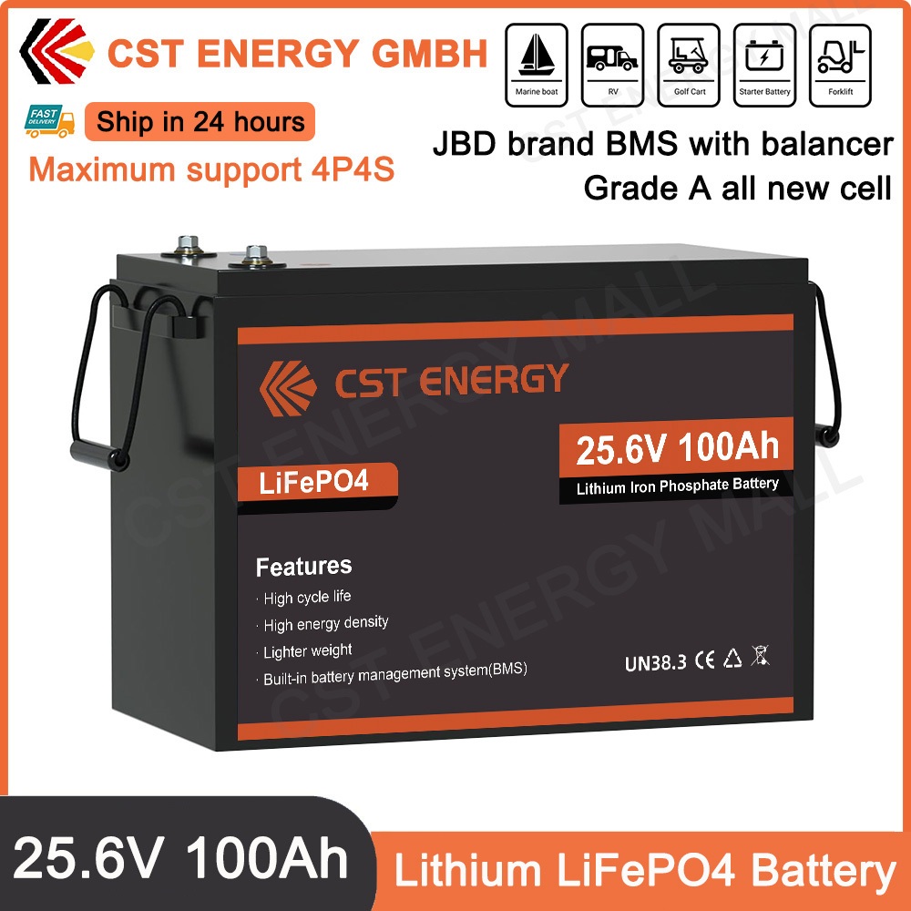 แบต 24v 100ah แบตเตอรี่ 12v 100ah/280ah Bluetooth Lifepo4 Battery, CST ENERGY Lithium แบตเตอรี่ with