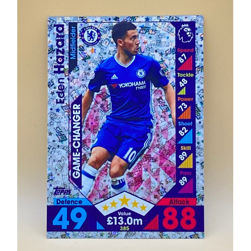 Match Attax 2016/17 Premier League - #385 Eden Hazard - Game Changer Mint Condition