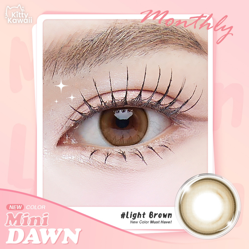 คอนแทคเลนส์(มินิ) Mini Dawn  Brown / Light Brown / Gray (Kitty Kawaii) ⭐️ลายฮิต ขายดีมาก กรองแสงกันยูวี รูปที่ 3