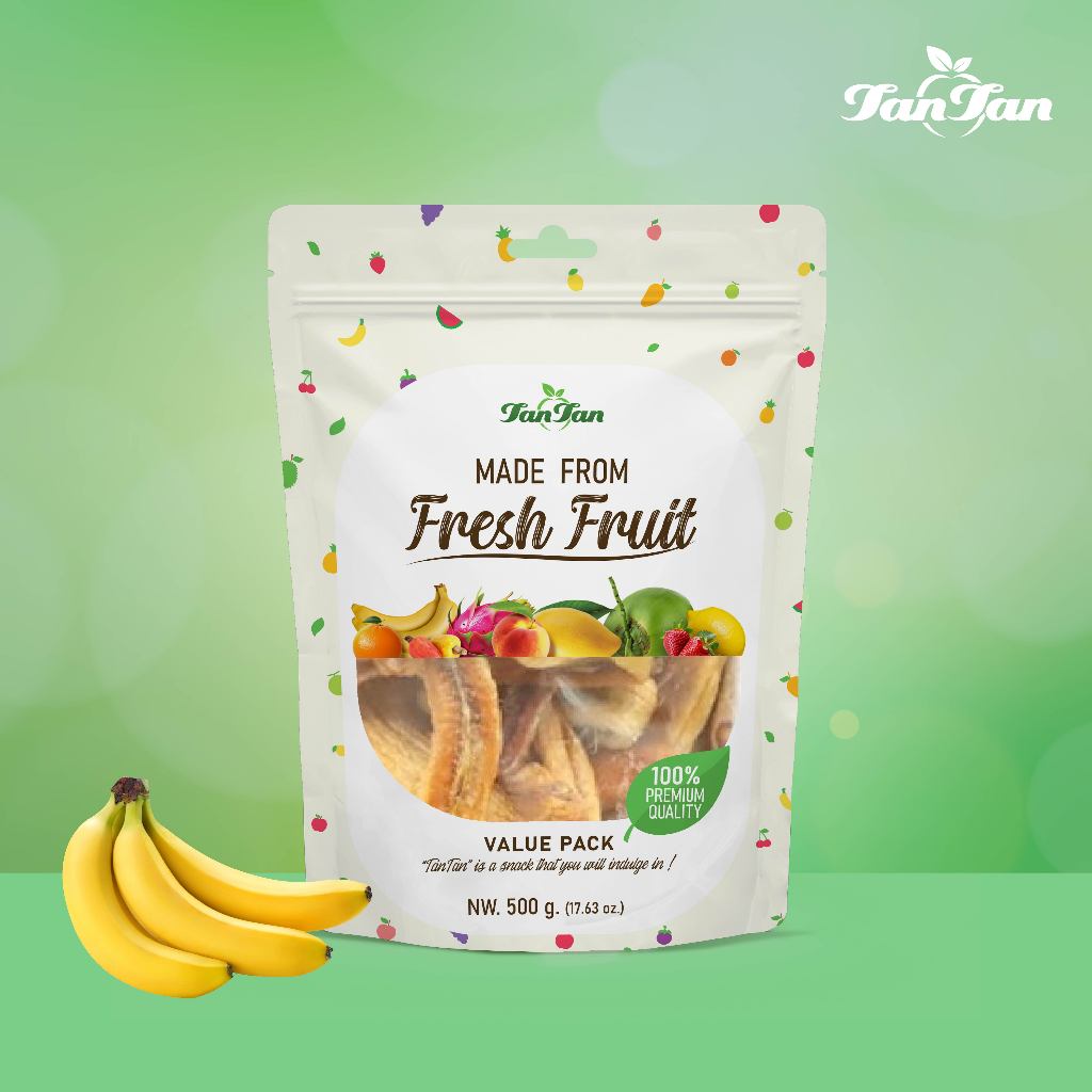 กล้วยหอมทองอบแห้ง สูตรไม่มีน้ำตาล Dried Banana Homthong No Sugar