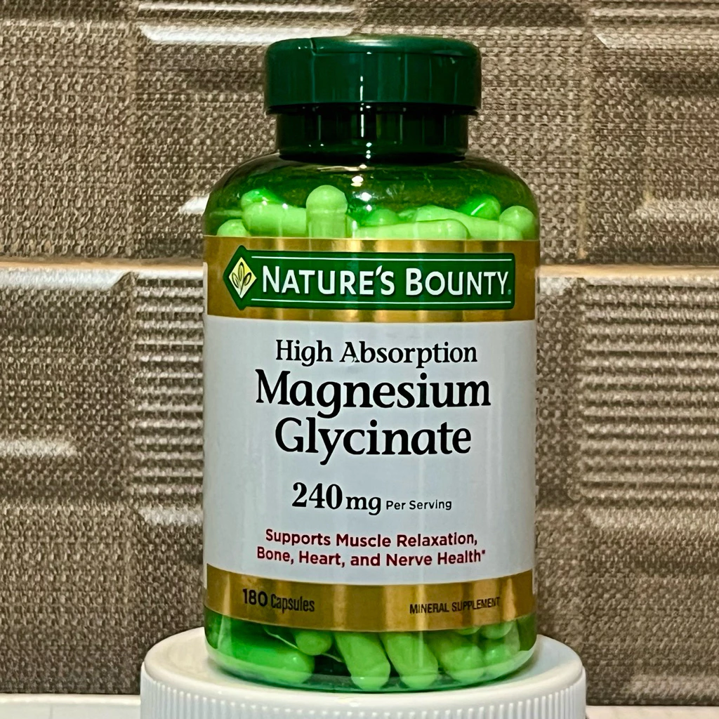 Nature's Bounty Exp.01/2028 Magnesium Glycinate 240 mg, 180 เม็ด อ่านรายละเอียดก่อนสั่งค่ะ