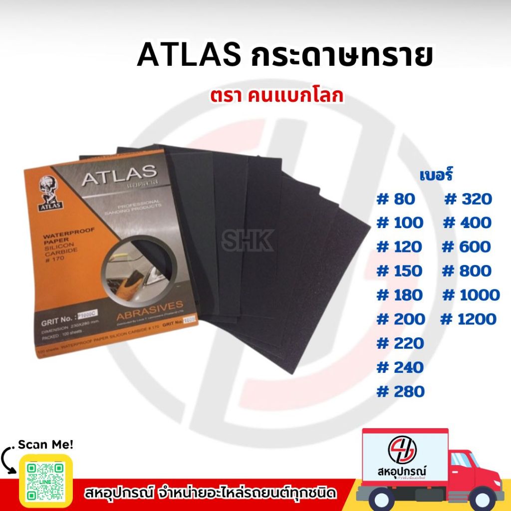 ATLAS กระดาษทราย กระดาษทรายน้ำ คนแบกโลก