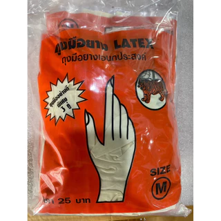 ถุงมือยางพารา Latex ตราเสือ ไม่เหมาะใช้เก็บยาง
