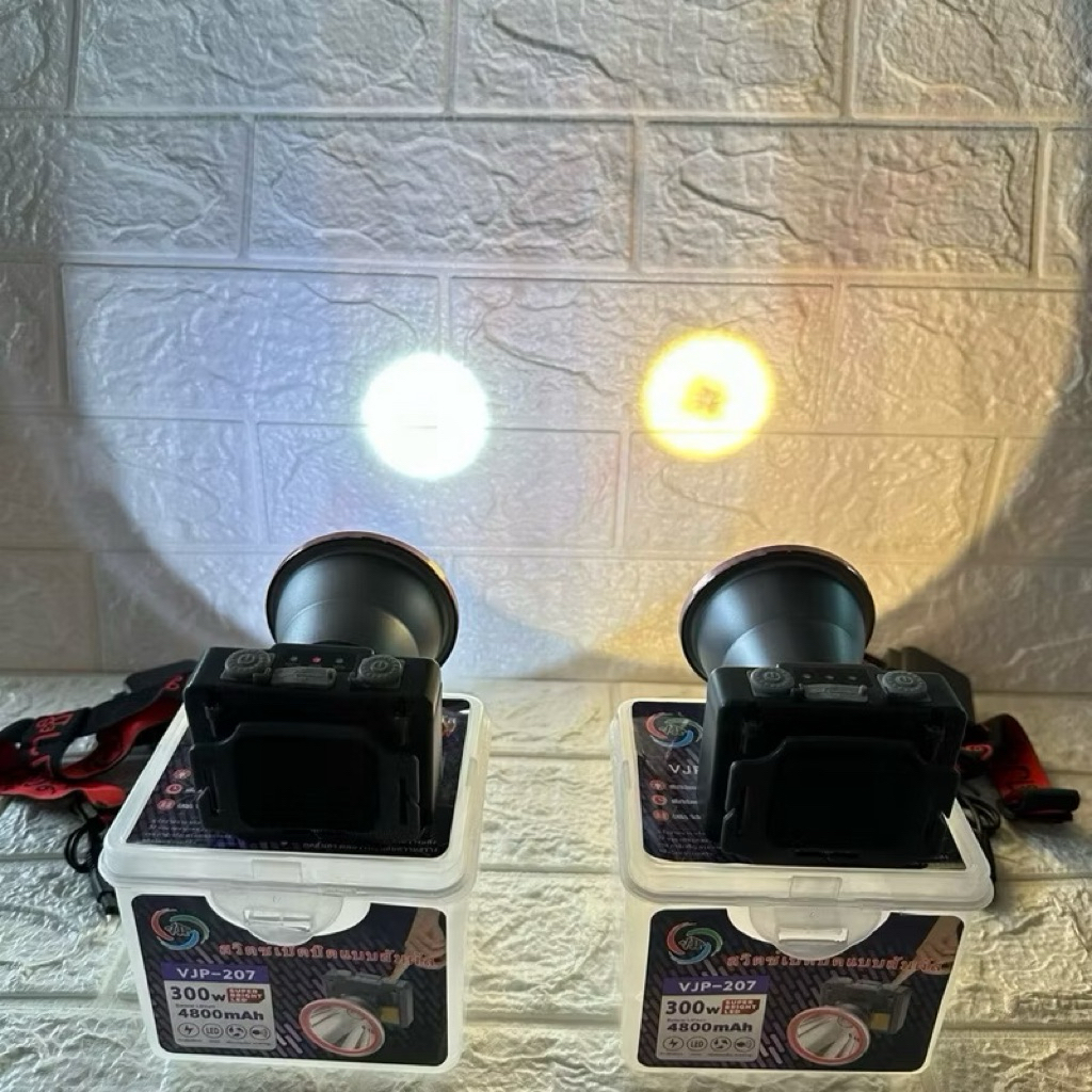 ไฟฉายคาดหัว VJP 207 Super Bright Led 300w แบตลิเธียม 4800 mAh.