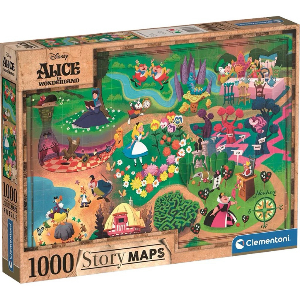 พร้อมส่ง-จิ๊กซอว์ Alice in wonderland Disney collection story map แบรนด์ Clementoni jigsaw puzzle 10