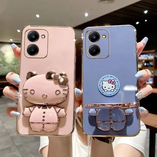 เคสโทรศัพท์ สำหรับ VIVO Y05 Y03 Y03T Y18 Y28S คิตตี้ กระจก ขาตั้ง หมุนได้ 360 องศา ฝาหลัง นิ่ม น่ารัก KKK