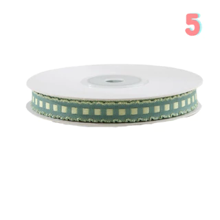 K-Ribbon Gingham R1 ริบบิ้นลายตาราง 2 หน้า สีพาสเทล 1 ซม.คิวท์มากแม่!ลายตารางแบบเกาหลี สีหวานจับใจ ใช้ตกแต่งอะไรก็น่ารัก