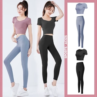 mvp sport แขนสั้น+กางเกงขายาว สูท 2 ชิ้น ชุดฝึก ชุดกีฬา ชุดโยคะ