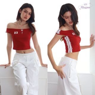 United Girls เสื้อปาดไหล่ลูกไม้ เสื้อปาดไหล่ (691)