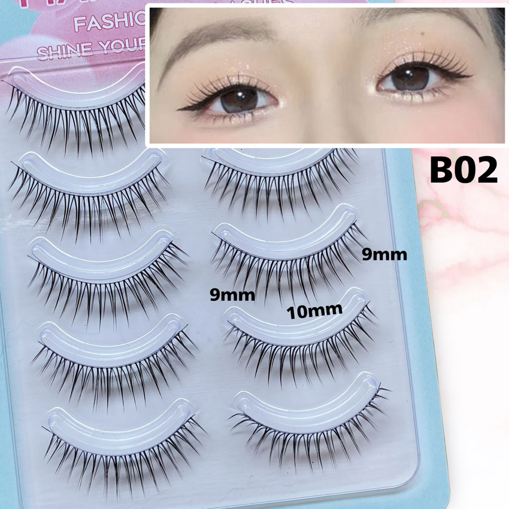 ขนตาปลอม ขนตาmakemyeye eyelashes ขนตาแกนใส 5 คู่ ขนตาธรรมชาติ เครื่องสำอาง