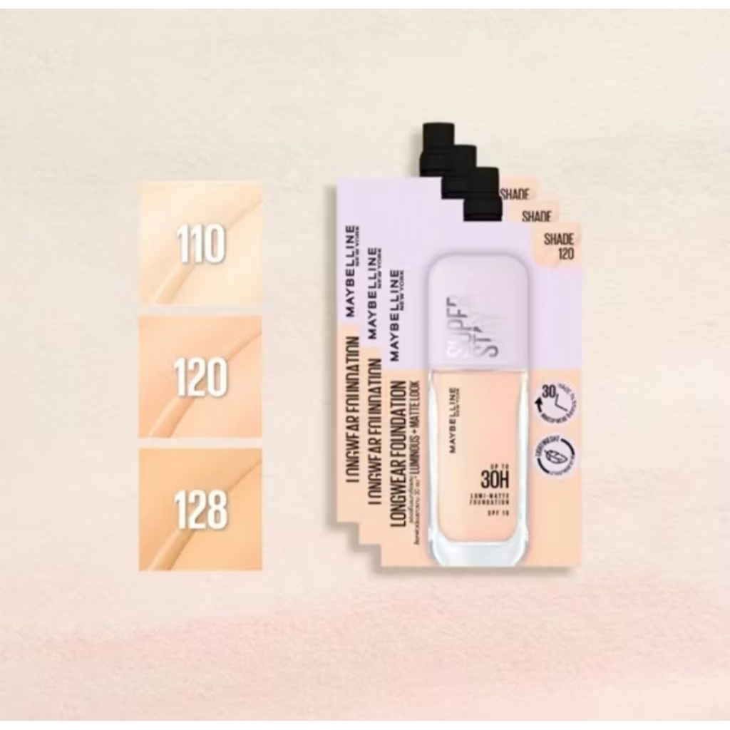 ส่งฟรี/มีไลฟ์  [ซอง] Maybelline New York Super Stay Lumi Matte Foundation 5ml เมย์เบลลีน  รองพื้นซอง 5ml - รูปที่ 2