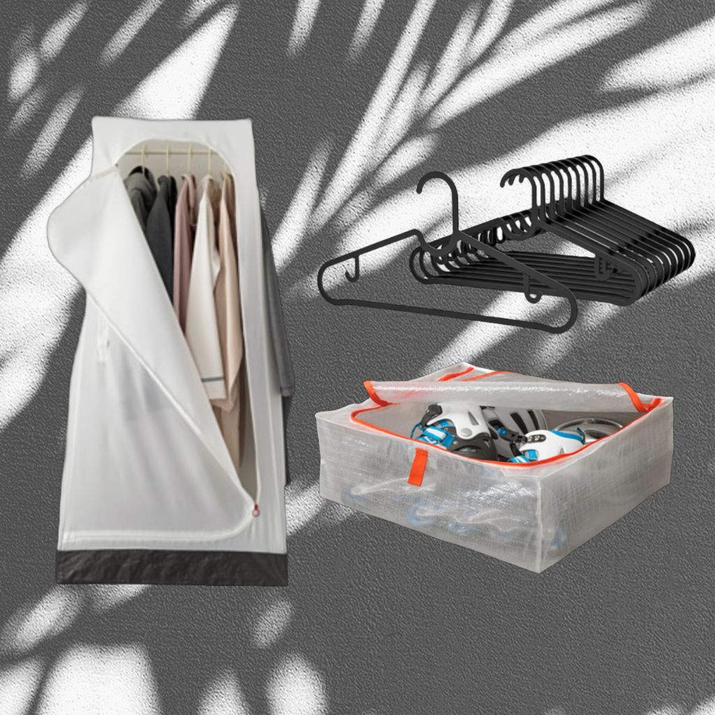 IKEA ตู้เสื้อผ้า +ไม้แขวน+กล่องอเนกประสงค์