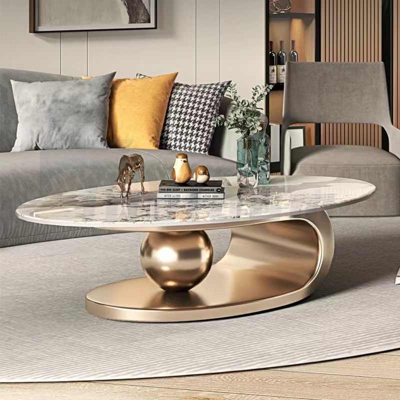 🔥พร้อมส่ง🔥โต๊ะกาแฟ โต้ะกลาง โต๊ะกลางโซฟา โต๊ะหินอ่อนหินหนา 9มม ขาเหล็ก แข็งแรงและทนทาน กันน้ำและกันความชื้น ติดตั้งง่ายz - รูปที่ 2