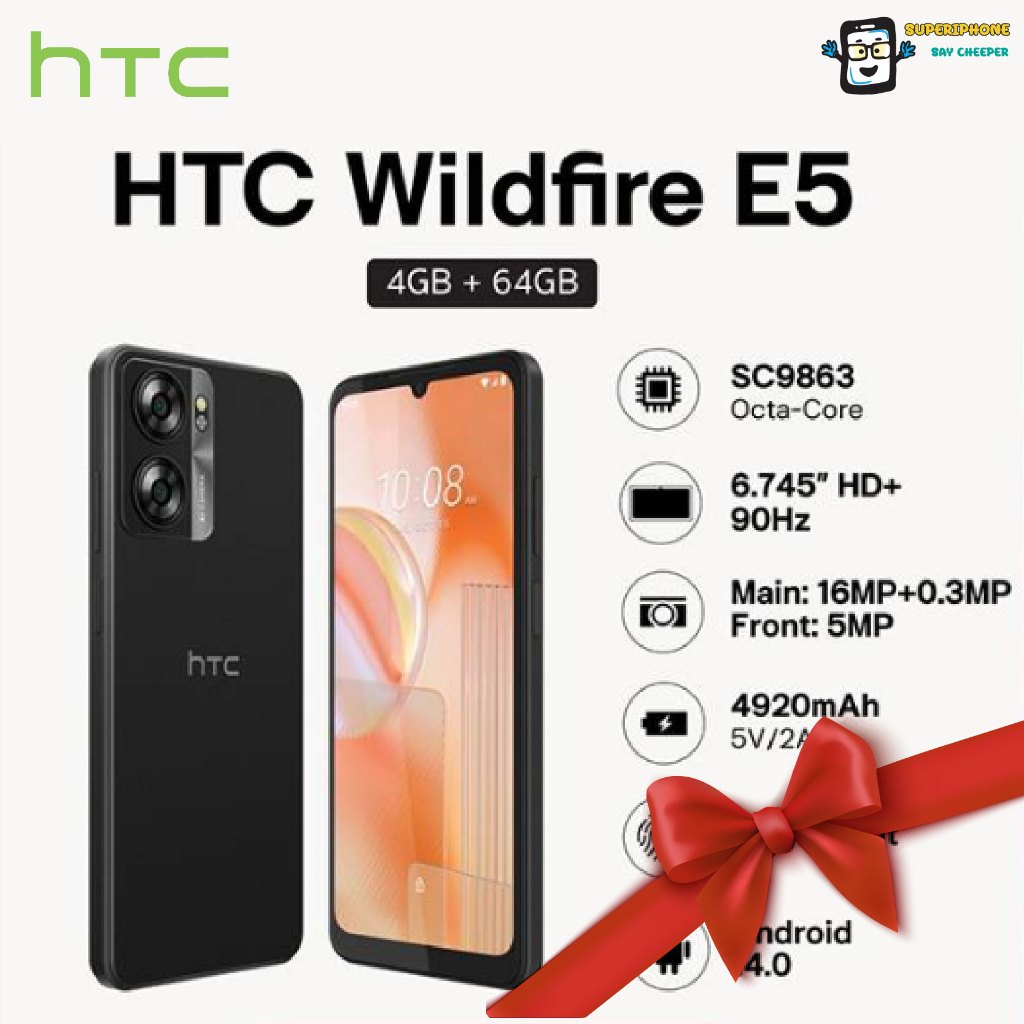 HTC Wildfire E5 (4/64GB)น้องเล็ก ชิปเช็ต UNISOC SC9863A(By Shopee  SuperTphone1234)