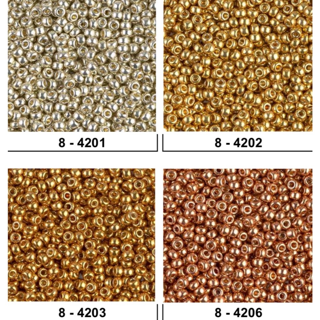 8/0 # 4201-4206 ลูกปัดแก้ว Miyuki Duracoat Galvanized เม็ดบีด เม็ดทราย Seed Beads