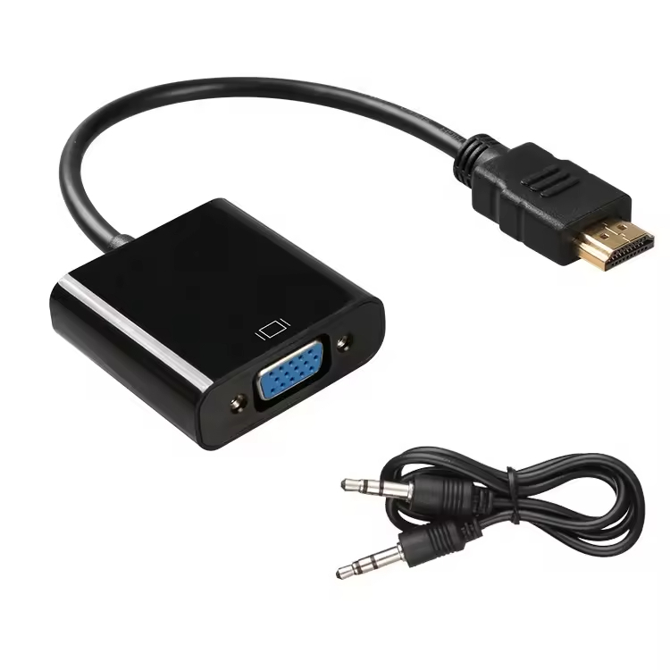 สายแปลงอะแดปเตอร์ HDMI เป็น VGA พร้อมสายสัญญาณเสียง รองรับ 1080P สำหรับ PS3 HDTV PC