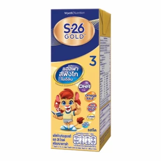 ยกลัง 36 กล่อง เอส-26 โกลด์ นมยูเอชที สูตร 3 รสจืด 180 มล.