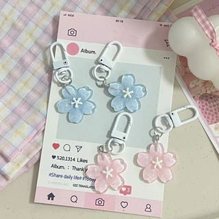 COD💕พวงกุญแจ จี้ดอกไม้ สีชมพู น่ารักหวาน Ins สไตล์เกาหลี เรียบง่าย ผู้หญิง แฟชั่น อุปกรณ์เสริม คู่รักกิ๊ฟ -Yanakala